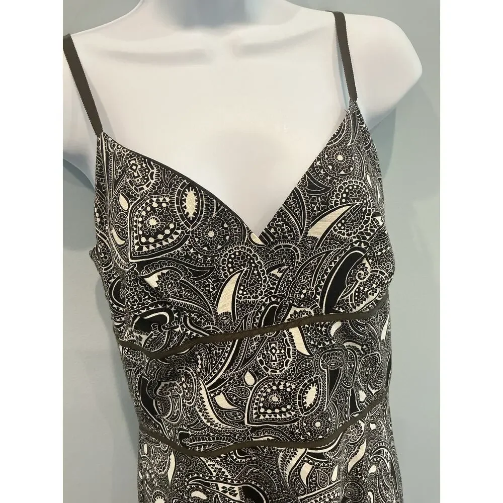 Vintage Loft Womens Y2K Babydoll Dress Size 4 XS Brown Paisley Casual Fall Boho - Picture 2 of 9